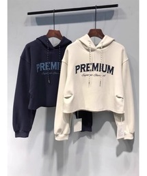 フード付き クルーネックパーカー
