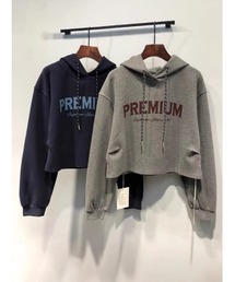フード付き クルーネックパーカー