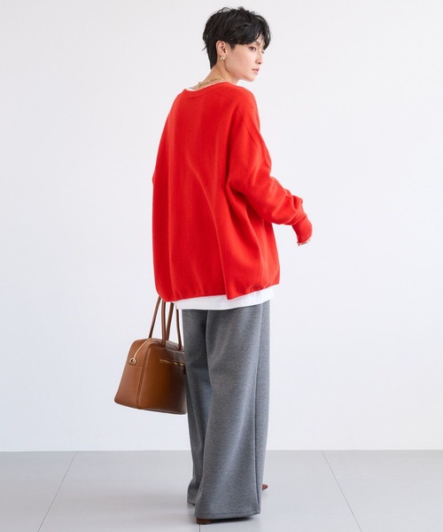 BARNYARDSTORM（バンヤードストーム）の「BARNYARDSTORM / Vネックホールガーメントニット【MADE IN JAPAN】（ニット/セーター・レディース・ライトグレー/レッド/オフホワイト/ライトベージュ/パープル・FREE）」の19枚目の写真