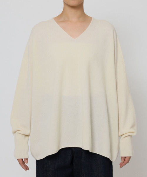 BARNYARDSTORM（バンヤードストーム）の「BARNYARDSTORM / Vネックホールガーメントニット【MADE IN JAPAN】（ニット/セーター・レディース・ライトグレー/レッド/オフホワイト/ライトベージュ/パープル・FREE）」の22枚目の写真