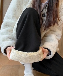 裏ボア ルーズシルエットワイドパンツ