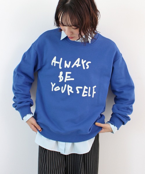 ABYS(アビス)の「配色ロゴプリント裏毛スウエット(スウェット・レディース・ライトピンク/グレー/ブルー/ネイビー・FREE)」の4枚目の写真