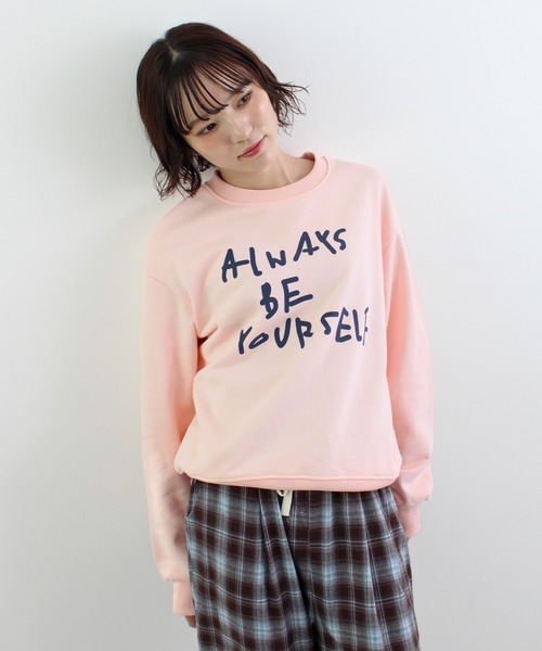 ABYS(アビス)の「配色ロゴプリント裏毛スウエット(スウェット・レディース・ライトピンク/グレー/ブルー/ネイビー・FREE)」の6枚目の写真