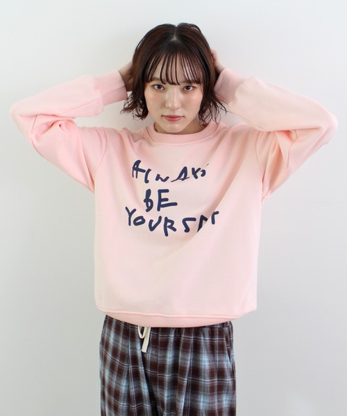 ABYS(アビス)の「配色ロゴプリント裏毛スウエット(スウェット・レディース・ライトピンク/グレー/ブルー/ネイビー・FREE)」の7枚目の写真