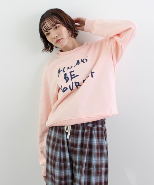 ABYS(アビス)の「配色ロゴプリント裏毛スウエット(スウェット・レディース・ライトピンク/グレー/ブルー/ネイビー・FREE)」の9枚目の写真