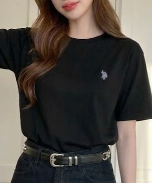 U.S. POLO ASSN.(ユーエスポロアッスン)の「【U.S. POLO ASSN.】接触冷感 クルーネック Tシャツ(Tシャツ/カットソー・レディース・ブラック/オフホワイト/ネイビー・FREE)」の2枚目の写真