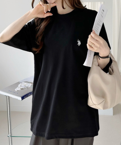 U.S. POLO ASSN.(ユーエスポロアッスン)の「【U.S. POLO ASSN.】接触冷感 クルーネック Tシャツ(Tシャツ/カットソー・レディース・ブラック/オフホワイト/ネイビー・FREE)」の12枚目の写真