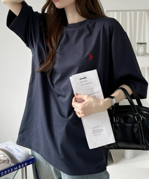 U.S. POLO ASSN.(ユーエスポロアッスン)の「【U.S. POLO ASSN.】接触冷感 クルーネック Tシャツ(Tシャツ/カットソー・レディース・ブラック/オフホワイト/ネイビー・FREE)」の18枚目の写真