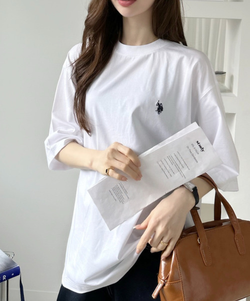 U.S. POLO ASSN.(ユーエスポロアッスン)の「【U.S. POLO ASSN.】接触冷感 クルーネック Tシャツ(Tシャツ/カットソー・レディース・ブラック/オフホワイト/ネイビー・FREE)」の9枚目の写真