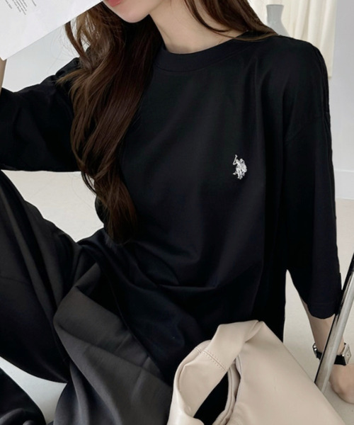 U.S. POLO ASSN.(ユーエスポロアッスン)の「【U.S. POLO ASSN.】接触冷感 クルーネック Tシャツ(Tシャツ/カットソー・レディース・ブラック/オフホワイト/ネイビー・FREE)」の5枚目の写真