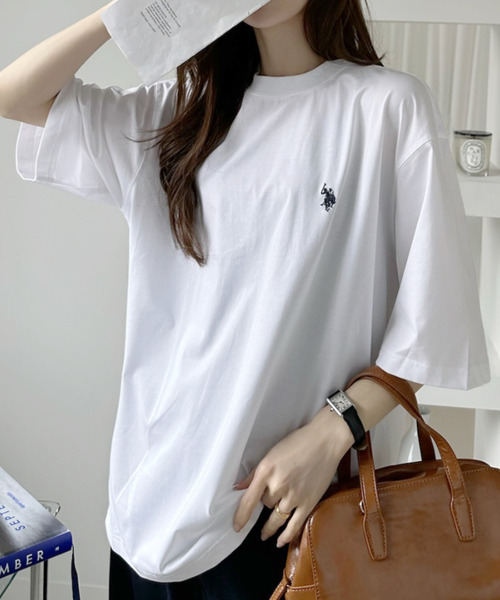 U.S. POLO ASSN.(ユーエスポロアッスン)の「【U.S. POLO ASSN.】接触冷感 クルーネック Tシャツ(Tシャツ/カットソー・レディース・ブラック/オフホワイト/ネイビー・FREE)」の4枚目の写真