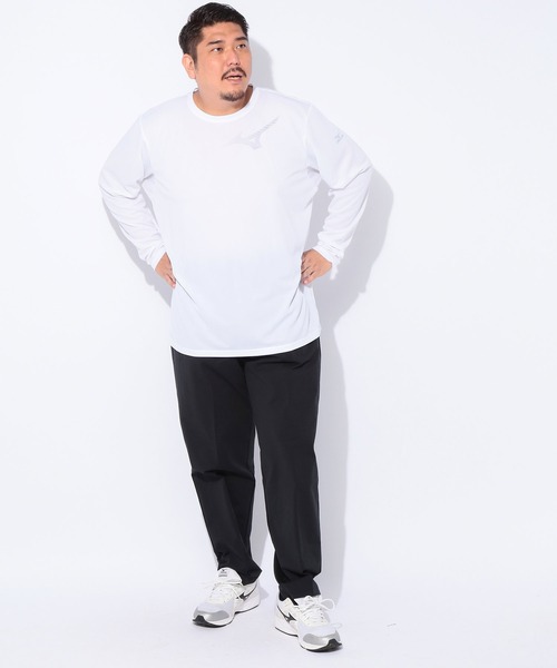 MIZUNO（ミズノ　）の「MIZUNO (ミズノ) Pure Hyper ドライ ロゴプリント クルーネック 長袖 Tシャツ（Tシャツ/カットソー・メンズ・ネイビー/ブラック/ホワイト・5L/3L/4L）」の7枚目の写真