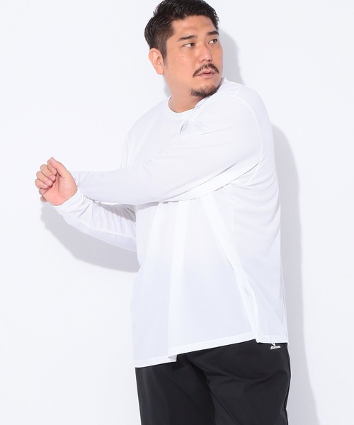 MIZUNO（ミズノ　）の「MIZUNO (ミズノ) Pure Hyper ドライ ロゴプリント クルーネック 長袖 Tシャツ（Tシャツ/カットソー・メンズ・ネイビー/ブラック/ホワイト・5L/3L/4L）」の9枚目の写真