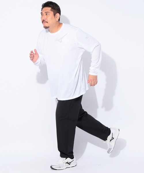 MIZUNO（ミズノ　）の「MIZUNO (ミズノ) Pure Hyper ドライ ロゴプリント クルーネック 長袖 Tシャツ（Tシャツ/カットソー・メンズ・ネイビー/ブラック/ホワイト・5L/3L/4L）」の8枚目の写真
