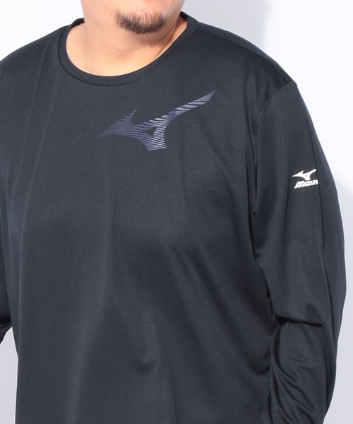 MIZUNO（ミズノ　）の「MIZUNO (ミズノ) Pure Hyper ドライ ロゴプリント クルーネック 長袖 Tシャツ（Tシャツ/カットソー・メンズ・ネイビー/ブラック/ホワイト・5L/3L/4L）」の11枚目の写真
