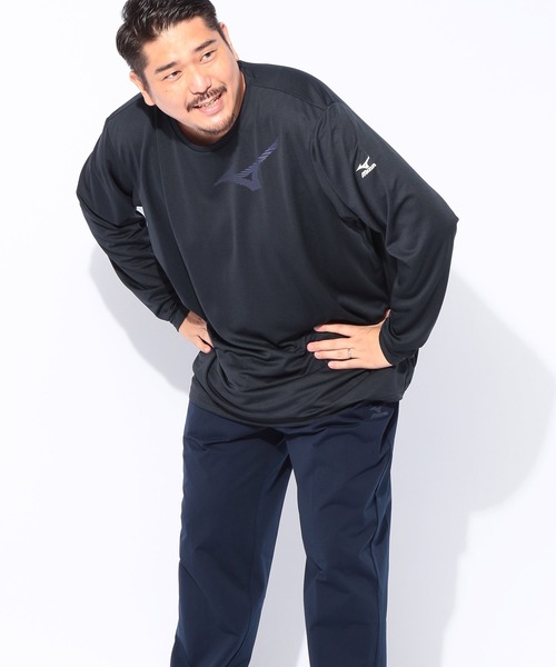 MIZUNO（ミズノ　）の「MIZUNO (ミズノ) Pure Hyper ドライ ロゴプリント クルーネック 長袖 Tシャツ（Tシャツ/カットソー・メンズ・ネイビー/ブラック/ホワイト・5L/3L/4L）」の13枚目の写真