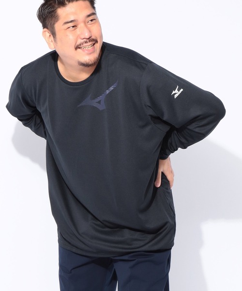MIZUNO（ミズノ　）の「MIZUNO (ミズノ) Pure Hyper ドライ ロゴプリント クルーネック 長袖 Tシャツ（Tシャツ/カットソー・メンズ・ネイビー/ブラック/ホワイト・5L/3L/4L）」の14枚目の写真