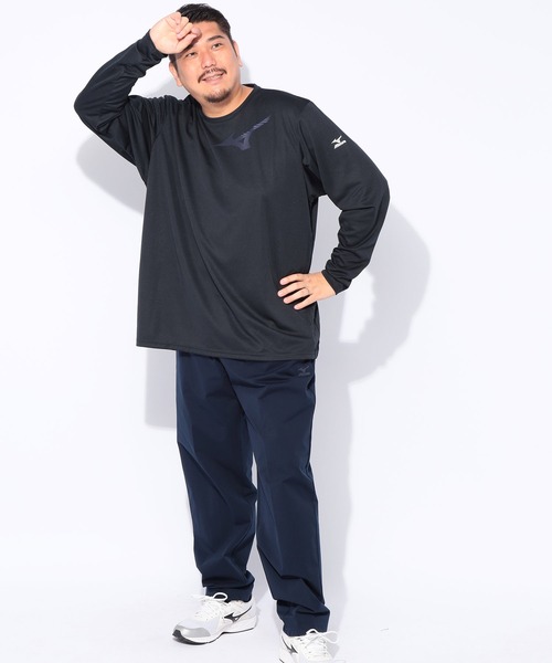 MIZUNO（ミズノ　）の「MIZUNO (ミズノ) Pure Hyper ドライ ロゴプリント クルーネック 長袖 Tシャツ（Tシャツ/カットソー・メンズ・ネイビー/ブラック/ホワイト・5L/3L/4L）」の15枚目の写真
