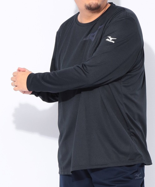 MIZUNO（ミズノ　）の「MIZUNO (ミズノ) Pure Hyper ドライ ロゴプリント クルーネック 長袖 Tシャツ（Tシャツ/カットソー・メンズ・ネイビー/ブラック/ホワイト・5L/3L/4L）」の16枚目の写真