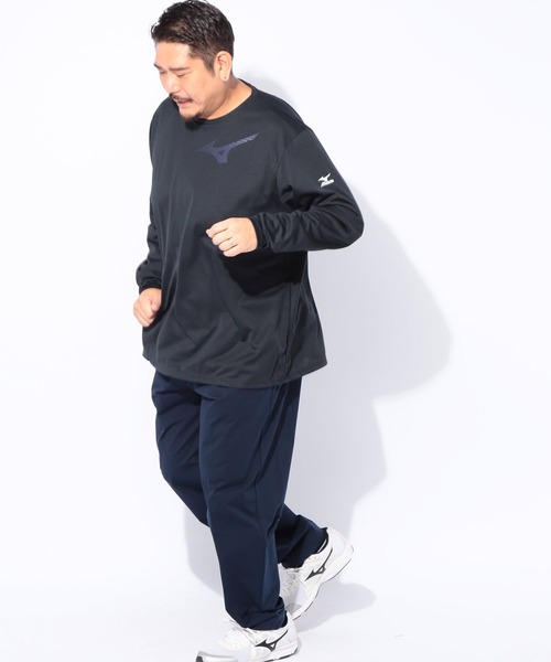 MIZUNO（ミズノ　）の「MIZUNO (ミズノ) Pure Hyper ドライ ロゴプリント クルーネック 長袖 Tシャツ（Tシャツ/カットソー・メンズ・ネイビー/ブラック/ホワイト・5L/3L/4L）」の17枚目の写真