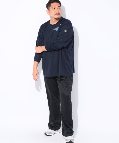 MIZUNO（ミズノ　）の「MIZUNO (ミズノ) Pure Hyper ドライ ロゴプリント クルーネック 長袖 Tシャツ（Tシャツ/カットソー・メンズ・ネイビー/ブラック/ホワイト・5L/3L/4L）」の19枚目の写真