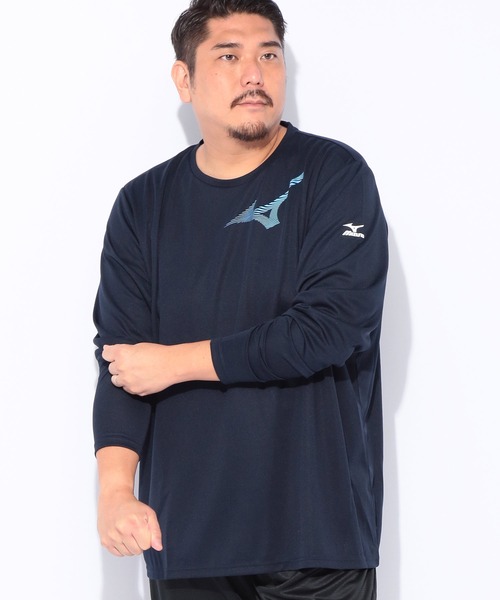 MIZUNO（ミズノ　）の「MIZUNO (ミズノ) Pure Hyper ドライ ロゴプリント クルーネック 長袖 Tシャツ（Tシャツ/カットソー・メンズ・ネイビー/ブラック/ホワイト・5L/3L/4L）」の20枚目の写真