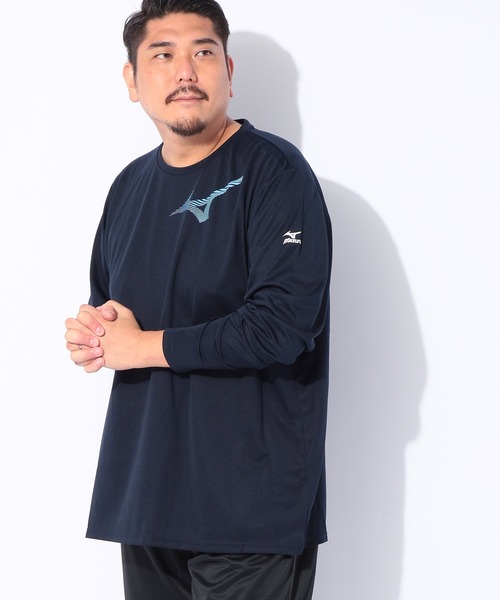 MIZUNO（ミズノ　）の「MIZUNO (ミズノ) Pure Hyper ドライ ロゴプリント クルーネック 長袖 Tシャツ（Tシャツ/カットソー・メンズ・ネイビー/ブラック/ホワイト・5L/3L/4L）」の18枚目の写真