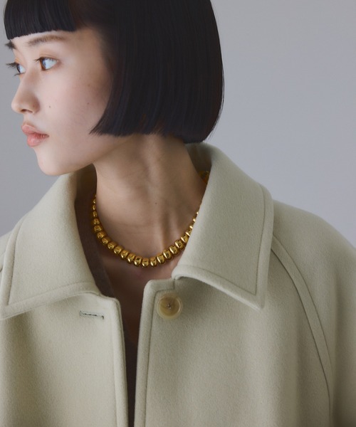 ADAM ET ROPE'（アダムエロペ）の「Super140'sメルトンシャツコート（ステンカラーコート・レディース・ベージュ系その他/グレー・38/36）」の5枚目の写真