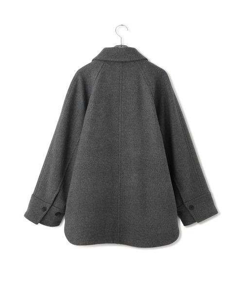 ADAM ET ROPE'（アダムエロペ）の「Super140'sメルトンシャツコート（ステンカラーコート・レディース・ベージュ系その他/グレー・38/36）」の7枚目の写真