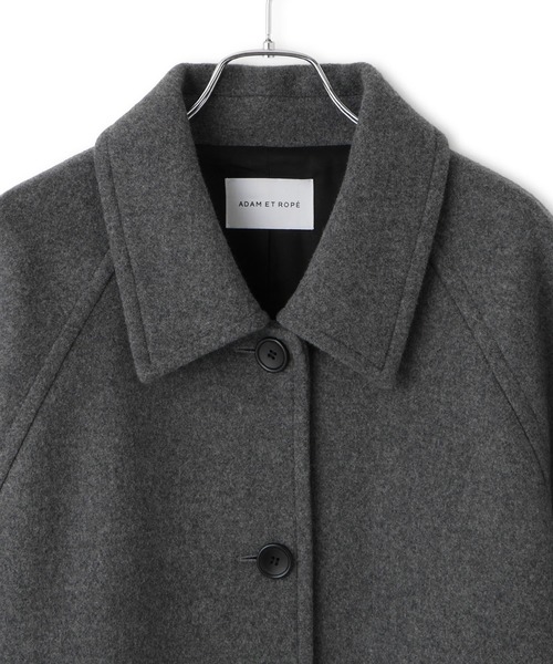 ADAM ET ROPE'（アダムエロペ）の「Super140'sメルトンシャツコート（ステンカラーコート・レディース・ベージュ系その他/グレー・38/36）」の8枚目の写真