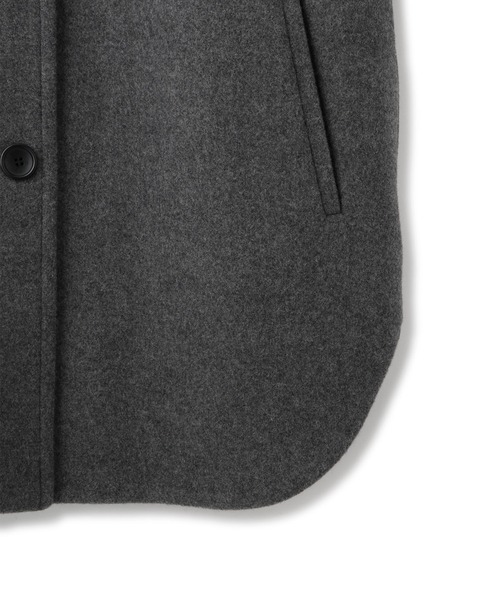 ADAM ET ROPE'（アダムエロペ）の「Super140'sメルトンシャツコート（ステンカラーコート・レディース・ベージュ系その他/グレー・38/36）」の13枚目の写真