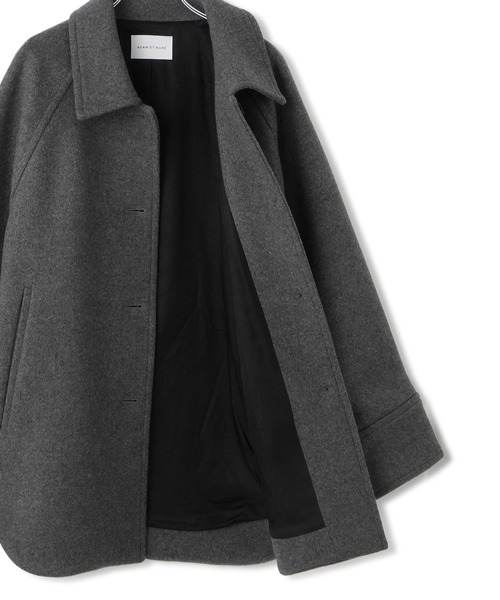 ADAM ET ROPE'（アダムエロペ）の「Super140'sメルトンシャツコート（ステンカラーコート・レディース・ベージュ系その他/グレー・38/36）」の14枚目の写真