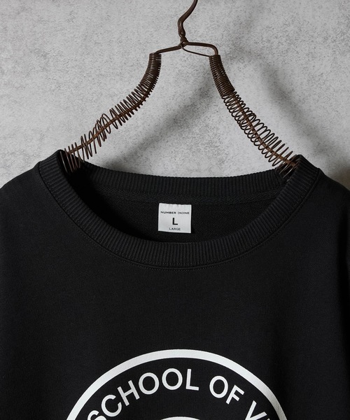 NUMBER (N)INE(ナンバーナイン)の「SCHOOL OF VISUAL COMEDY PRINTED CLASSIC CREWNECK SWEATSHIRT / スカルモチーフ ロゴプリント クラシック クルーネック スウェットシャツ(スウェット・メンズ・ブラック/トップグレー・M/L/XL)」の6枚目の写真