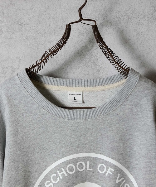 Number (N)ine スカル刺繍 ホワイト スウェット サイズ1 SCHOOL OF VISUAL COMEDY PRINTED CLASSIC CREWNECK SWEATSHIRT