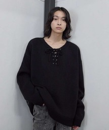 Heart Tattoo（ハートタトゥー）の「lace up BIG knit / レースアップBIGニット（ニット/セーター）」
