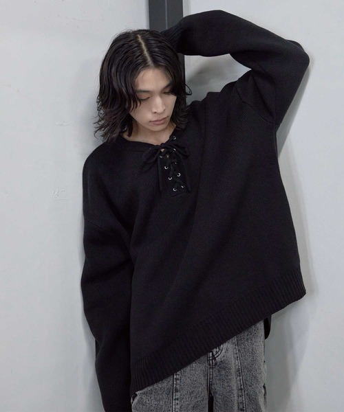 lace up BIG knit / レースアップBIGニット（ニット/セーター）｜Heart