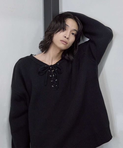 lace up BIG knit / レースアップBIGニット（ニット/セーター）｜Heart
