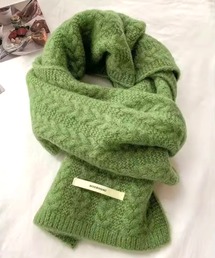 モヘアニット」に該当するマフラー（グリーン・カーキ/緑色系