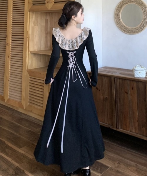 セール】【Y2Kガーリー】レースフリルカラー付きヴィンテージ