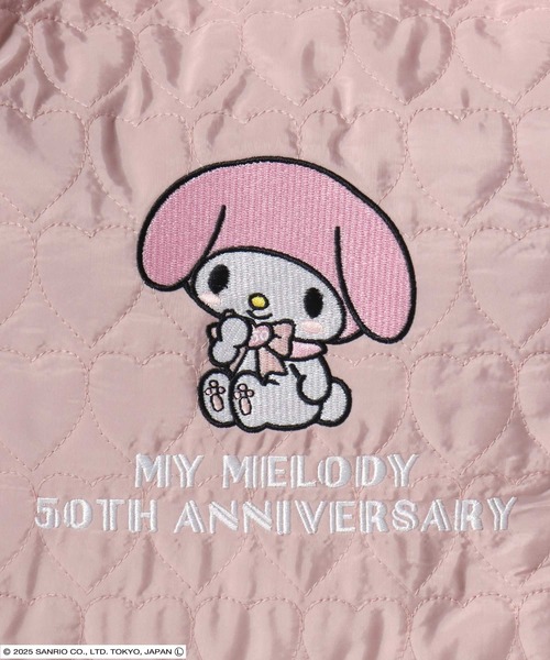 sanrio(サンリオ)の「sanrio(サンリオ)マイメロディ&クロミ 周年モデル キャラクターワンポイント刺繍ハートキルティングミニトートバッグ レディース(トートバッグ・レディース・ブラック/ピンク・FREE)」の9枚目の写真