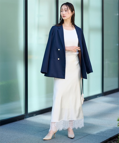 UR'S（ユアーズ）の「レースサテンマーメイドスカート（スカート・レディース・ダークブラウン/ブラック/ネイビー/ホワイト・S/L/M）」の13枚目の写真