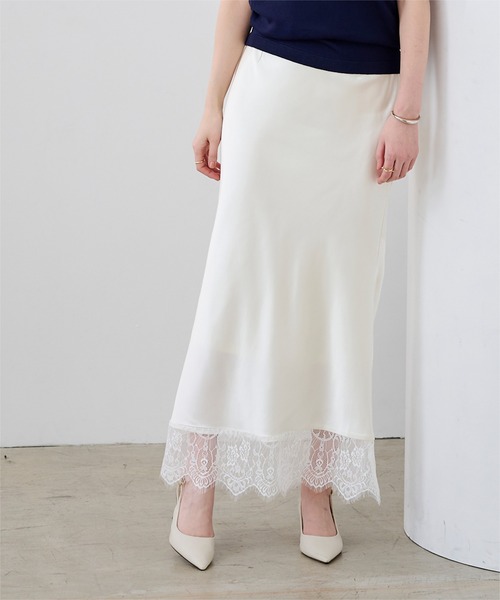 UR'S（ユアーズ）の「レースサテンマーメイドスカート（スカート・レディース・ダークブラウン/ブラック/ネイビー/ホワイト・S/L/M）」の16枚目の写真