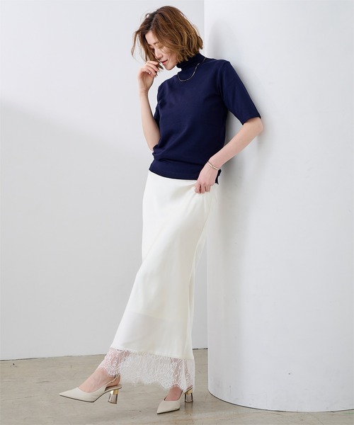 UR'S（ユアーズ）の「レースサテンマーメイドスカート（スカート・レディース・ダークブラウン/ブラック/ネイビー/ホワイト・S/L/M）」の17枚目の写真