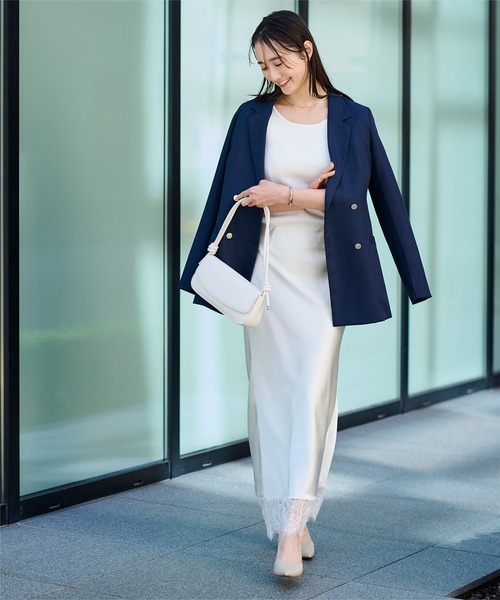 UR'S（ユアーズ）の「レースサテンマーメイドスカート（スカート・レディース・ダークブラウン/ブラック/ネイビー/ホワイト・S/L/M）」の14枚目の写真