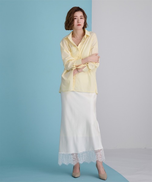 UR'S（ユアーズ）の「レースサテンマーメイドスカート（スカート・レディース・ダークブラウン/ブラック/ネイビー/ホワイト・S/L/M）」の18枚目の写真