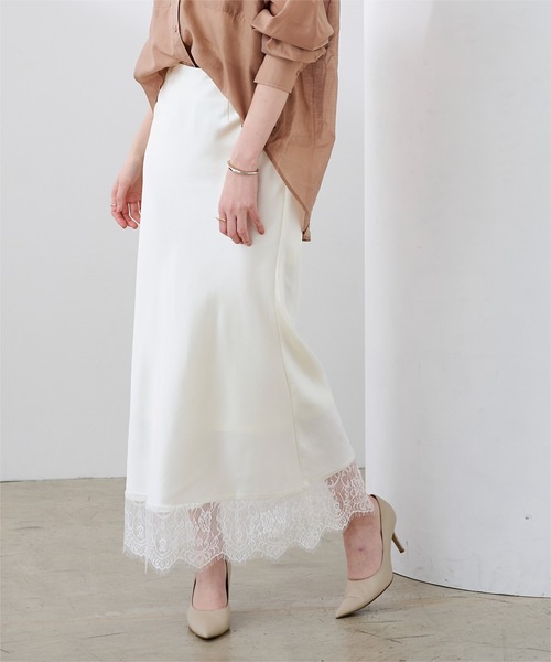 UR'S（ユアーズ）の「レースサテンマーメイドスカート（スカート・レディース・ダークブラウン/ブラック/ネイビー/ホワイト・S/L/M）」の20枚目の写真