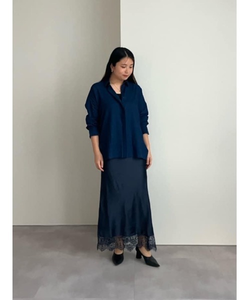 UR'S（ユアーズ）の「レースサテンマーメイドスカート（スカート・レディース・ダークブラウン/ブラック/ネイビー/ホワイト・S/L/M）」の10枚目の写真