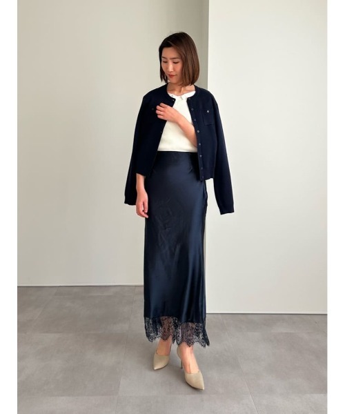 UR'S（ユアーズ）の「レースサテンマーメイドスカート（スカート・レディース・ダークブラウン/ブラック/ネイビー/ホワイト・S/L/M）」の11枚目の写真