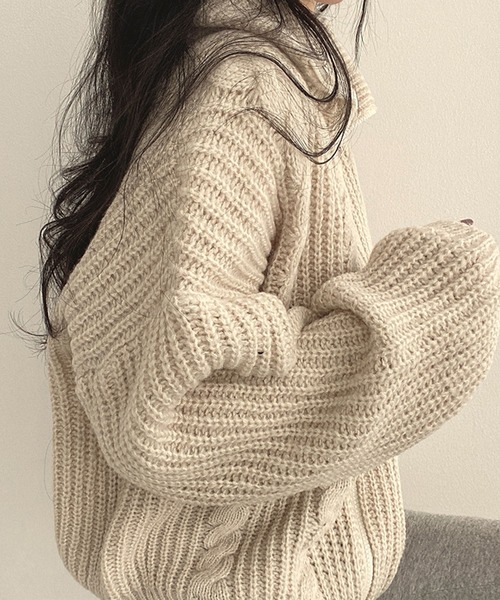 セール】ダブルジップニットカーディガン（カーディガン/ボレロ