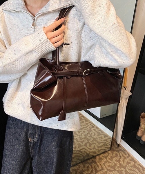 Miniministore(ミニミニストア)の「オイルワックス風合皮トートバッグ肩掛け鞄(トートバッグ・レディース・ブラウン/キャメル/ワインレッド/ブラック・FREE)」の22枚目の写真